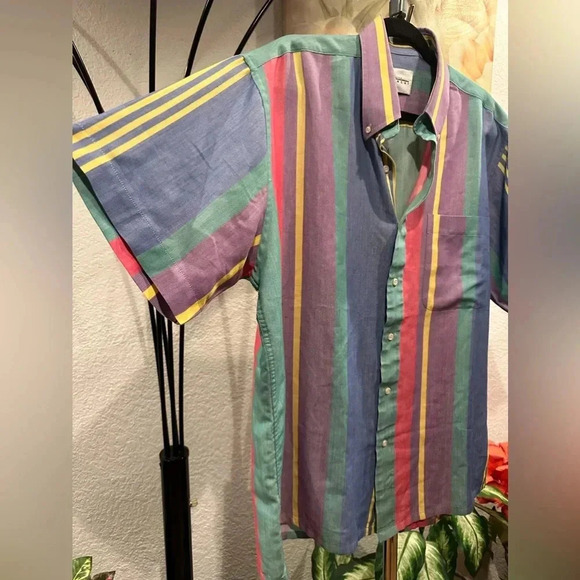 Givenchy Authentic Multicolor Stripe Button-Up Shirt - Size Men's Large - Picture 4 of 8